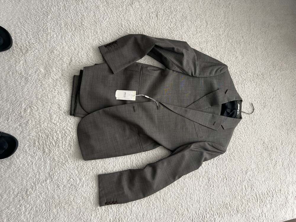 Armani Collezioni Gray Micro-Check Wool Two-Piece Suit